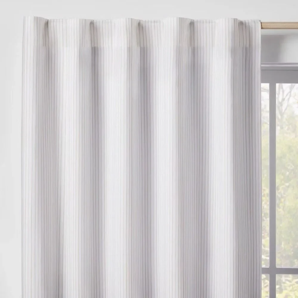Pillowfort Beige Kids Blackout Curtain Panel 42x84 Mini Stripe Window Panel